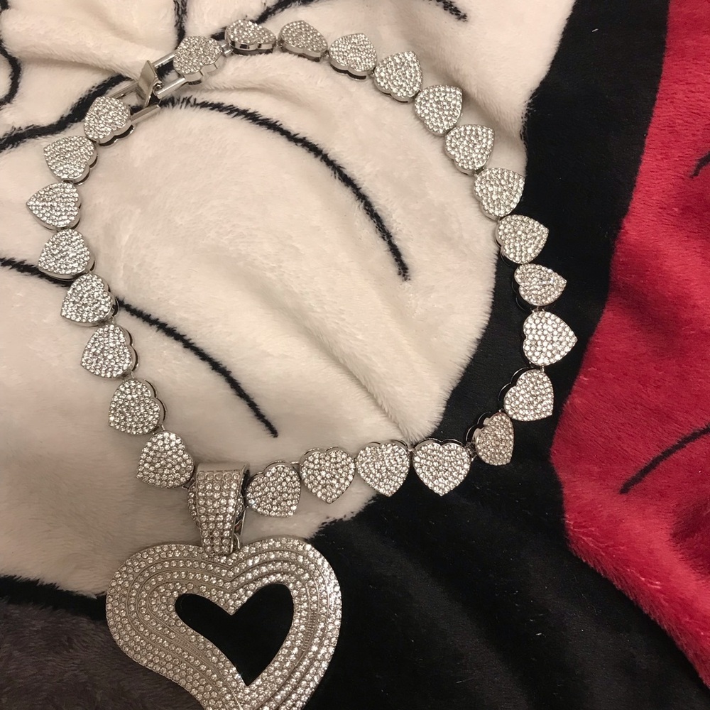 Silver Heart Necklace Also bracelet matches